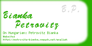 bianka petrovitz business card